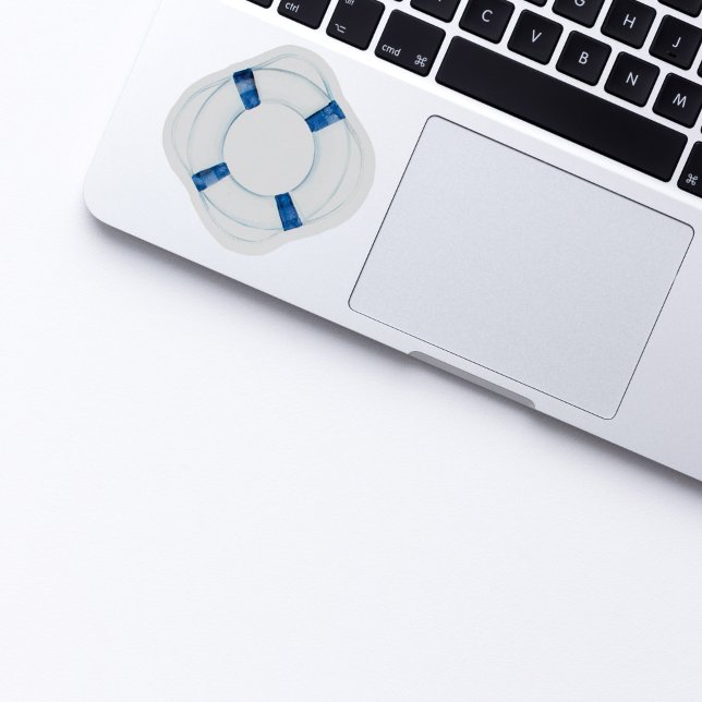 Adesivo Vinheta de vinilo monograma com boia azul (Criador carregado)