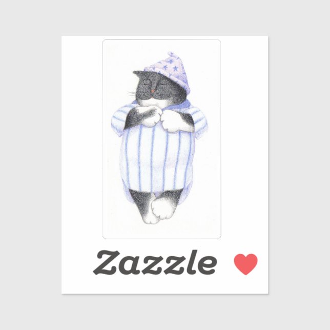 Adesivo Vinheta de vinilo NIGHTSHIRT CAT 2" (Folha)