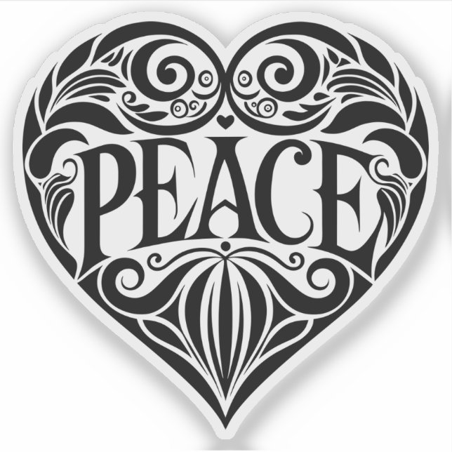 Adesivo vinheta de vinilo Peace and Love (Frente)