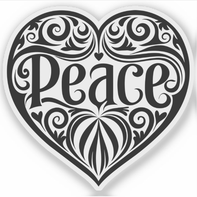 Adesivo vinheta de vinilo Peace and Love (Frente)