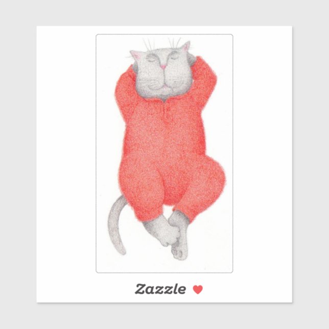 Adesivo Vinheta de vinilo RED LONG JOHNS CAT 6"X6" (Folha)