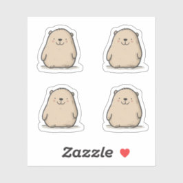 Adesivo Vinheta de Wombat de Aquarela Cuja Carga