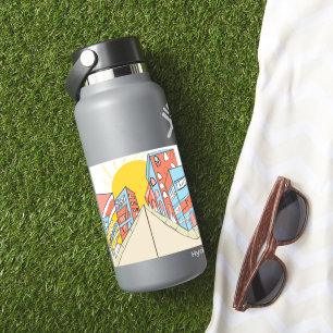 Adesivo Vinheta Desenhada Mão Espanhola de Bodega City