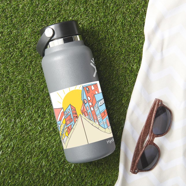 Adesivo Vinheta Desenhada Mão Espanhola de Bodega City (HydroFlask Insitu)