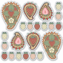 Adesivo Vinheta do conjunto de ícones do Strawberry Paisle