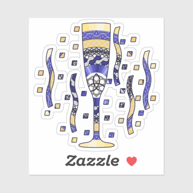 Adesivo Vinheta do Contorno do Brinde de Ano Novo (Folha)