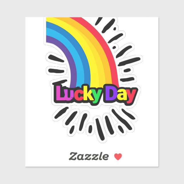 Adesivo Vinheta do dia da sorte (Folha)