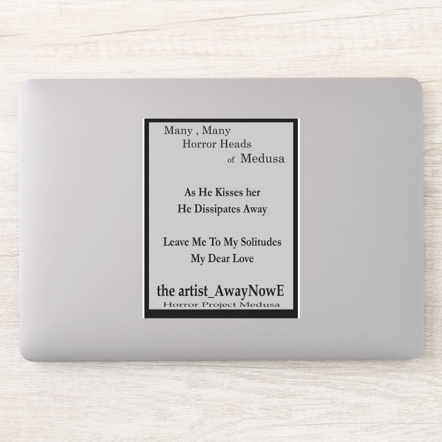 Adesivo Vinheta do livro de horrores Medusa 1MMHeads Frase (Computador)
