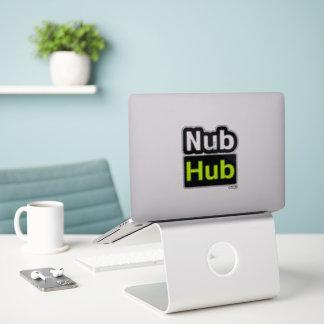 Adesivo Vinheta do Logotipo do Hub Nub com Trilha Preta