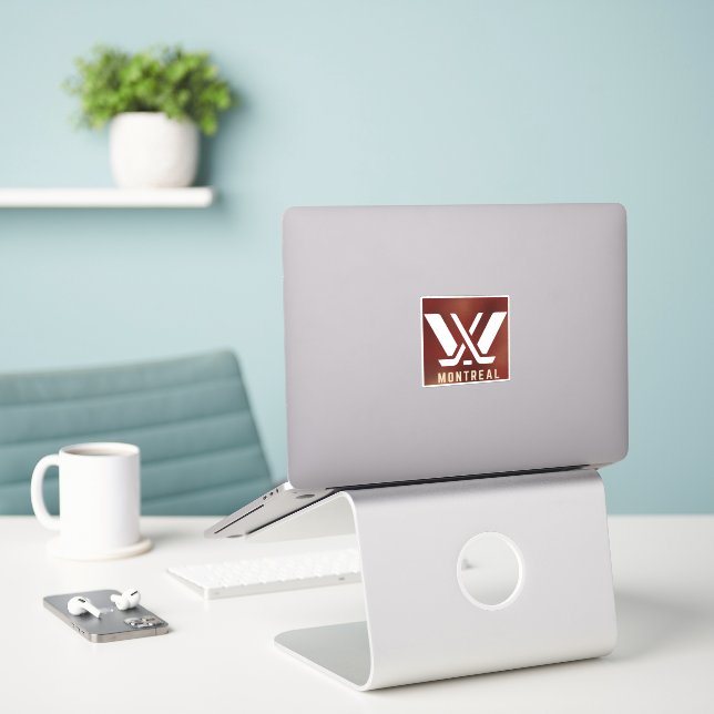 Adesivo Vinheta do logotipo PWHL Montreal (Laptop na mesa)