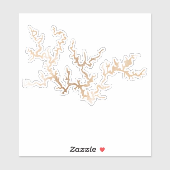 Adesivo Vinheta do mapa Dourado Smith Lake (Folha)