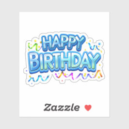 Adesivo Vinheta do tema de aniversário feliz