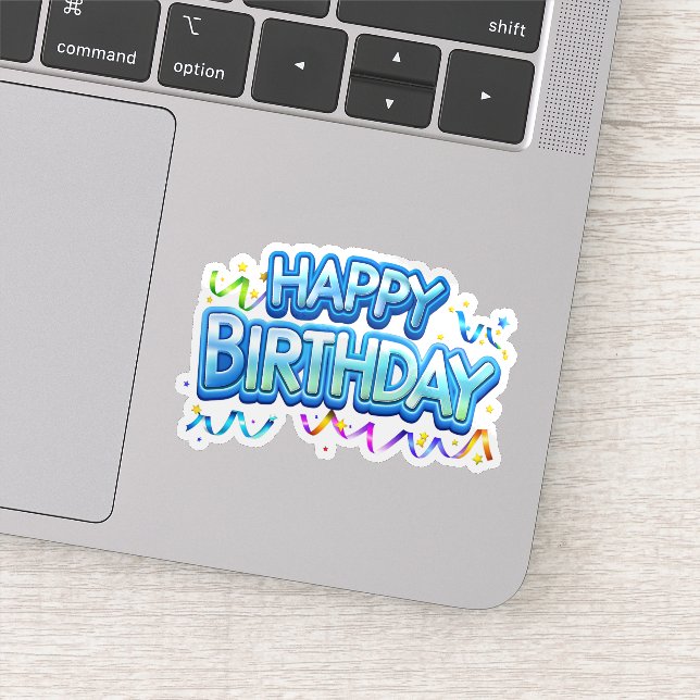 Adesivo Vinheta do tema de aniversário feliz (Detalhe)