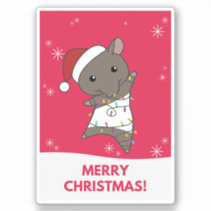 Adesivo Vinheta dos Animais de inverno da Tapir de Natal