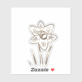 Adesivo Vinheta Dourada Narciso Flor