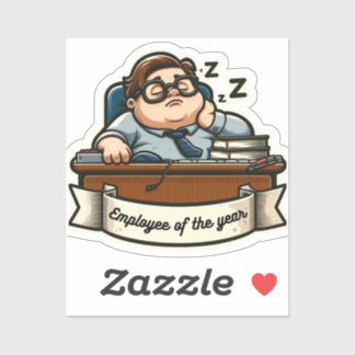 Adesivo Vinheta engraçada "Empregado do ano"- sarcasmo- ma