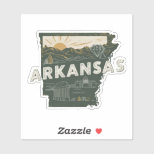 Adesivo Vinheta Estadual de Carro Retro Arkansas