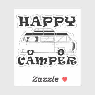 Adesivo Vinheta Feliz do Camper - Decal de Van Camping
