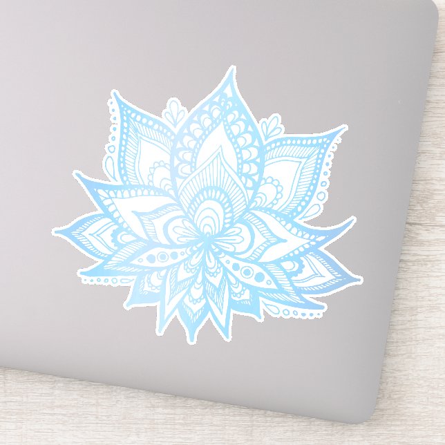 Adesivo Vinheta Flor Boho Blue Lotus (Detalhe)