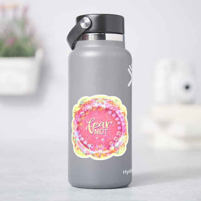 Adesivo Vinheta Floral de Inspirividade Bonito Rosa (HidroFlask)
