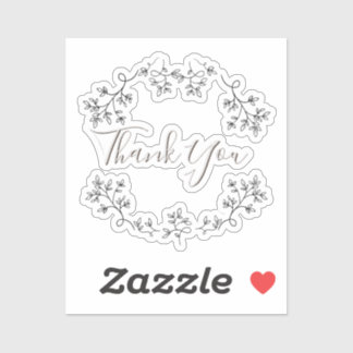 Adesivo Vinheta floral mínima estética