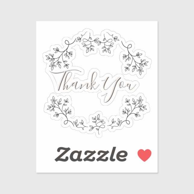 Adesivo Vinheta floral mínima estética (Folha)