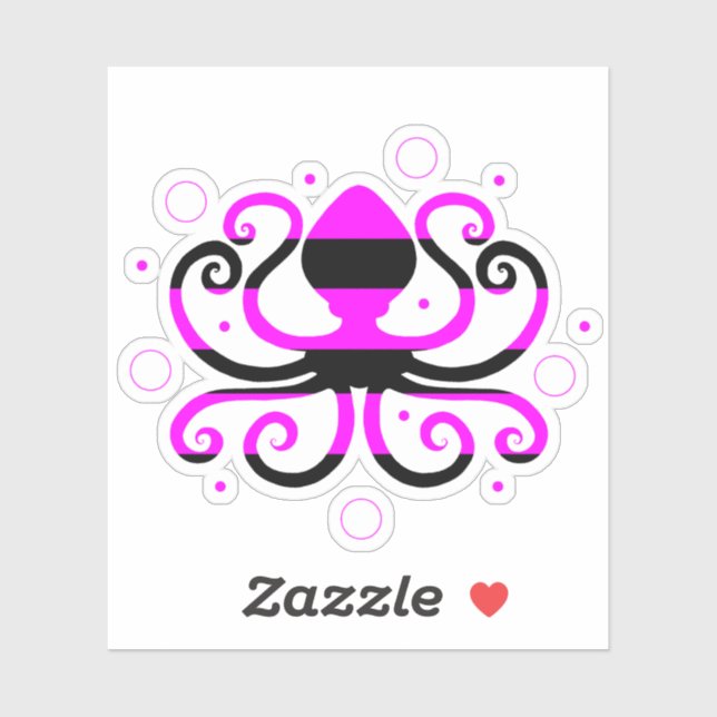 Adesivo Vinheta Laptop de polvo com risca rosa (Folha)