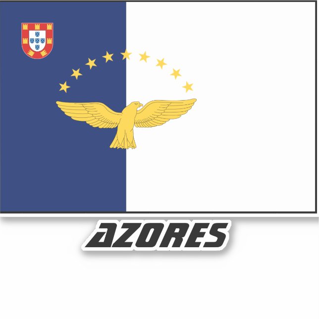 Adesivo Vinheta laser de bandeira dos Açores (Frente)