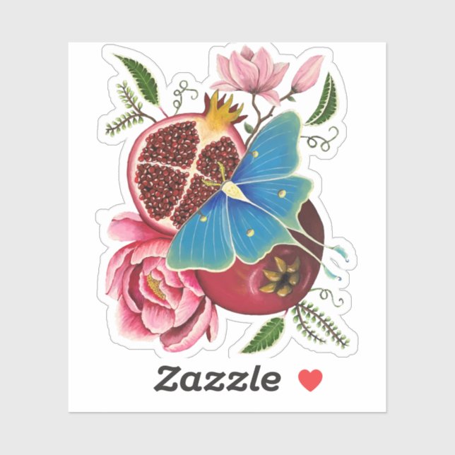 Adesivo Vinheta laser de corte de laranja e luna (Folha)