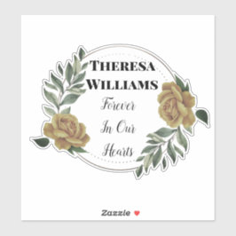 Adesivo Vinheta Memorial Dourada Wreath Personalizada