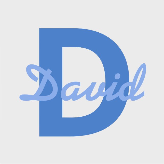 Adesivo Vinheta Monograma e Nome Azul (Frente)