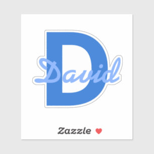 Adesivo Vinheta Monograma e Nome Azul