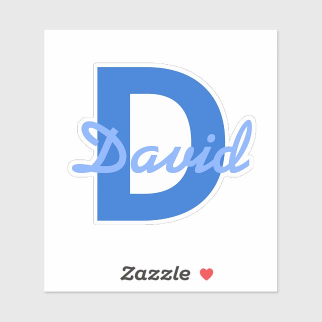 Adesivo Vinheta Monograma e Nome Azul (Folha)