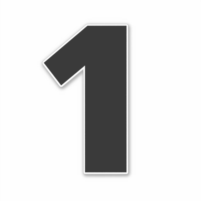 Adesivo Vinheta Negra e Branca Número Um (Frente)