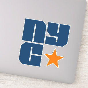 Adesivo Vinheta Nova Iorque NYC - Texto de Bloco Estrela N