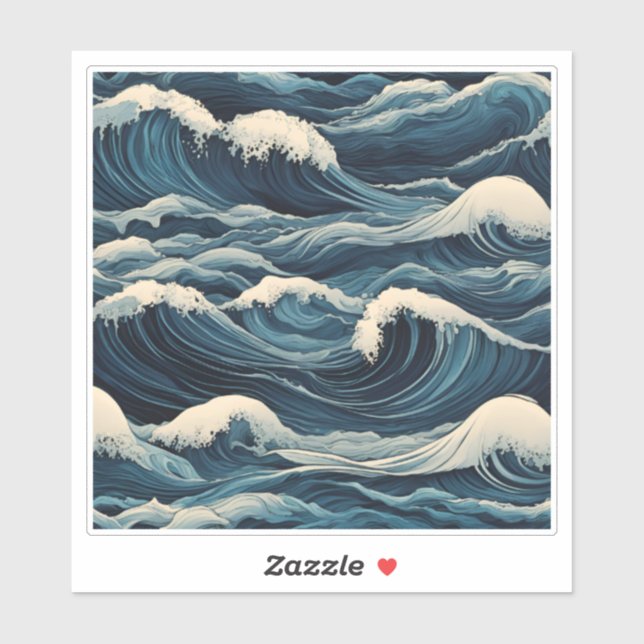 Adesivo Vinheta oceânica forte (Folha)