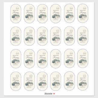 Adesivo Vinheta Oval Personalizada Cilindro de mel de 12 o