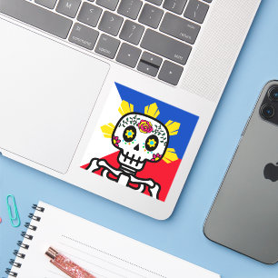 Adesivo Vinheta para o Dia das Almas Filipinas