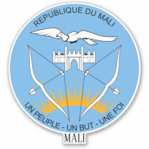 Adesivo Vinheta Patriótica do Emblema Nacional do Mali 