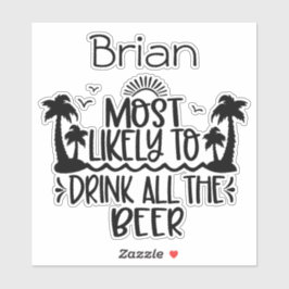 Adesivo Vinheta personalizada de Bebendo de cerveja - Engr