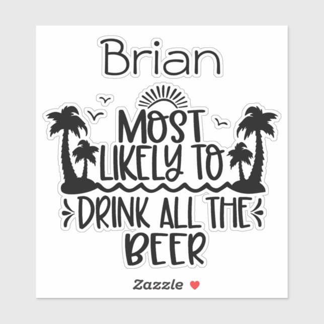 Adesivo Vinheta personalizada de Bebendo de cerveja - Engr (Folha)