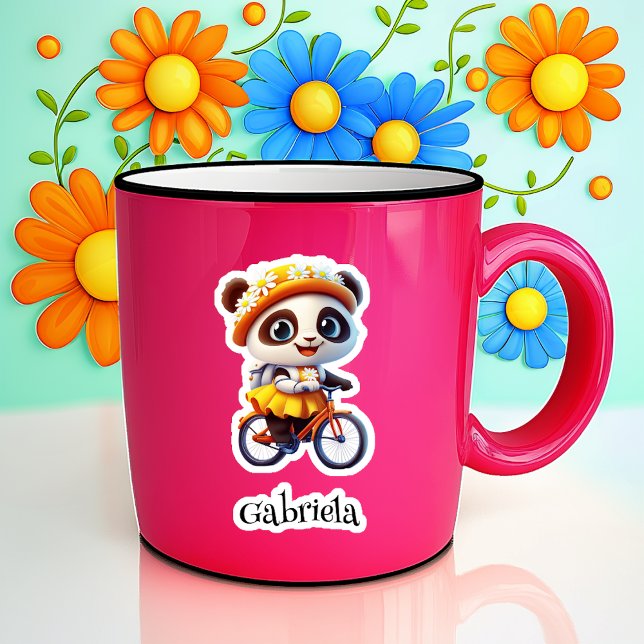 Adesivo Vinheta Personalizada de Urso de Bicicleta (Criador carregado)