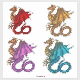 Adesivo Vinheta personalizada de vinil do dragão