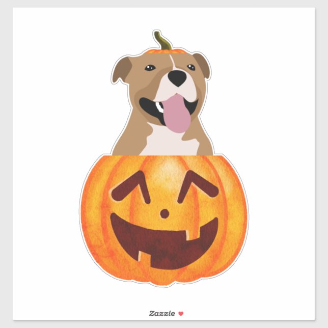 Adesivo Vinheta Pitbull Halloween (Folha)