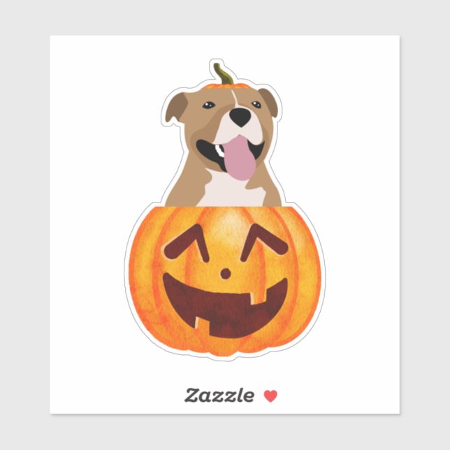 Adesivo Vinheta Pitbull Halloween (Folha)