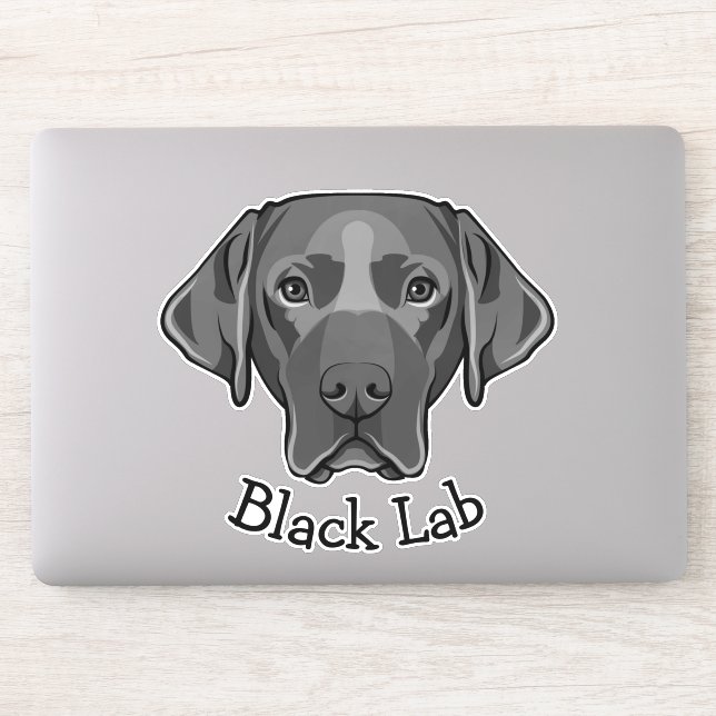 Adesivo Vinheta Preta para Design de Cachorro Labrador (Computador)