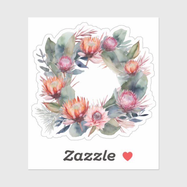 Adesivo Vinheta Protea Wreath Cortada (Folha)