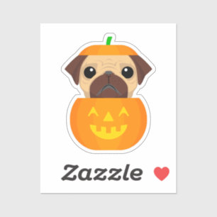 Adesivo Vinheta Pugkin do Halloween