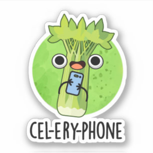 Adesivo Vinheta-Pun Aipo-Celular Cute Celery Veggie
