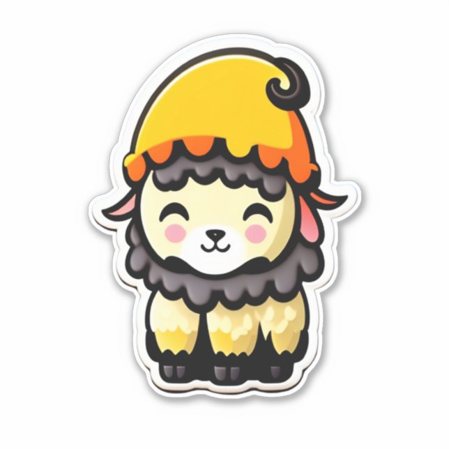 Adesivo Vinheta quadrada clássica de ovelha (Frente)